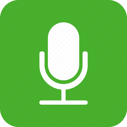 Square, green, mic, microphone, recording, speaker icon - Download on Iconfinder