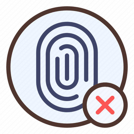 Fingerprint, scanner, rejected icon - Download on Iconfinder