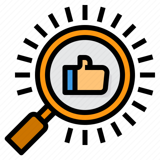 Rating, thumb, up, magnifying, glass, search, social icon - Download on Iconfinder