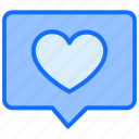 like heart, chat, message, comment