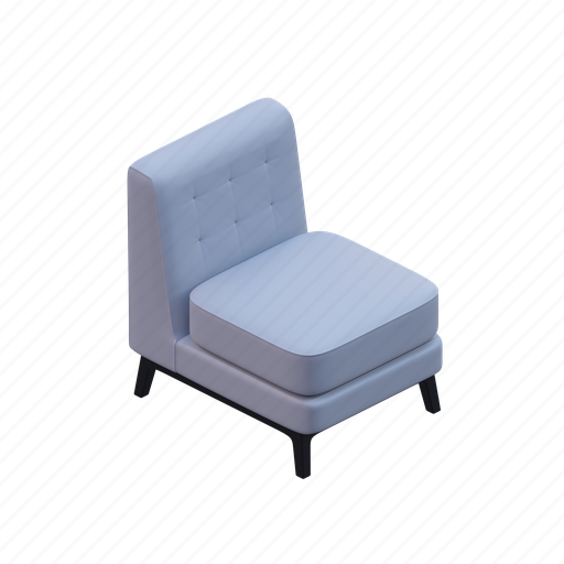 Sofa, seat, furniture, object, interior, decoration, fabric 3D illustration - Download on Iconfinder