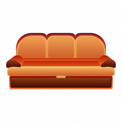 Cartoon, fashion, frame, house, modern, orange, sofa icon - Download on Iconfinder