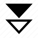 caret, double, triangle, arrow, big, down, scroll, lock, swipe
