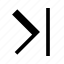 chevron, arrow, right, bar, end, previous, scroll, return, go to