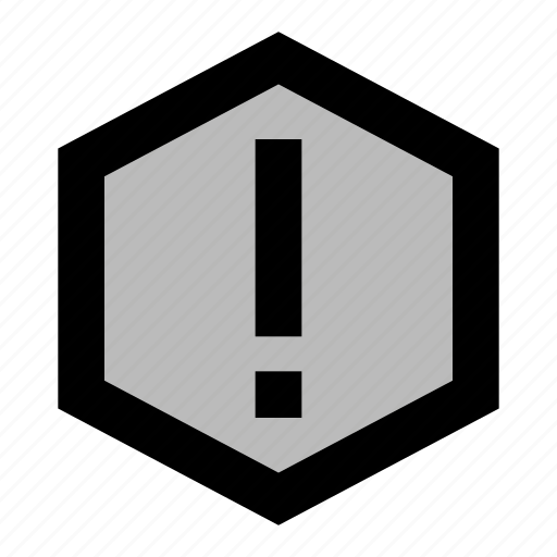 Nft, hexagon, interface, alert, problem, important, warning icon - Download on Iconfinder