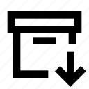 archive, content, document, import, storage, arrow, down, download, restore