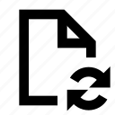 file, document, docs, page, arrow, reload, updates, sync, synchronize