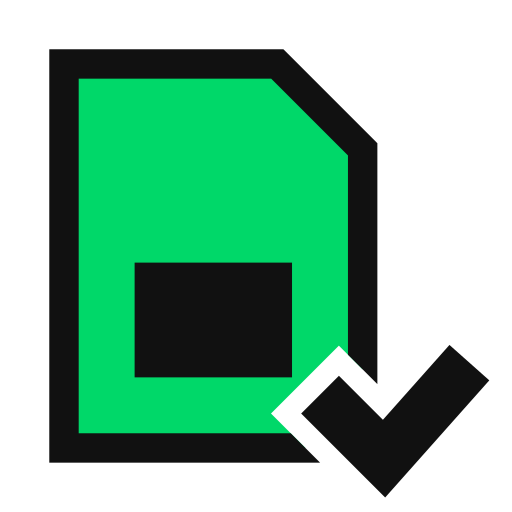 Sim, card, network, cellular, mobile, registered, check icon - Download on Iconfinder