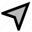 arrow, direction, navigation, compass, orientation, right, turn, northeast, top 