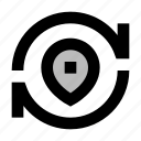 location, arrows, pin, place, address, update, sync, load, recent
