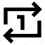 arrows, control, music, video, loop, media, player, one, repeat 