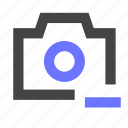 camera, photo, minus, shot, delete, picture, remove, cancel, zoom out