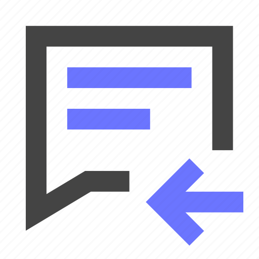 Comment, review, thread, read, back, arrow, left icon - Download on Iconfinder