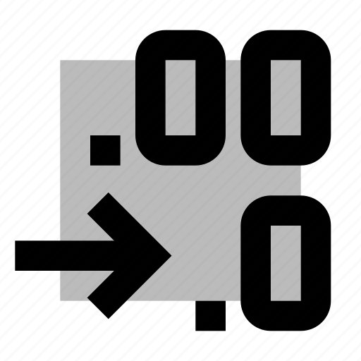 Decimal, fraction, formatting, value, number, decrease, arrow icon - Download on Iconfinder
