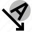 writing, direction, arrow, diagonal, rotation, typing, angle, text, down 
