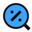 browse, search, zoom, percentage, percent, magnifier, discount, result, find 