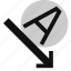 writing, direction, arrow, diagonal, rotation, typing, angle, text, down 