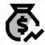 fund, money, cash, balance, account, capital, investment, bag, invested 