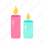 - two candles, candles, light, candle-light, fancy-candles, carnival, candlelights, burning-candles 