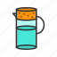 - jug with cork, drink, bottle, kitchen, juice, ewer, water-jug, beverage 
