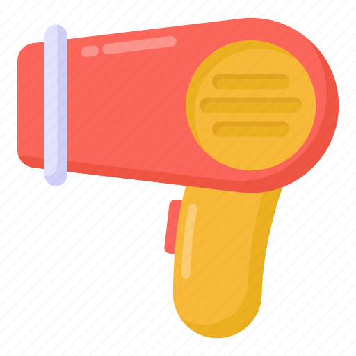 Hairdryer, blowdryer, electronic device, electromechanical device, appliance icon - Download on Iconfinder