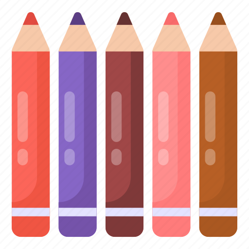Lip pencils, color pencils, pencils case, pencils pack, crayons icon - Download on Iconfinder