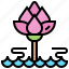 flower, lily, lotus, pond, water 