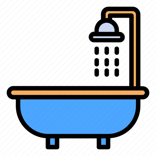 Bath, bathroom, filled, shower, spa, water icon - Download on Iconfinder