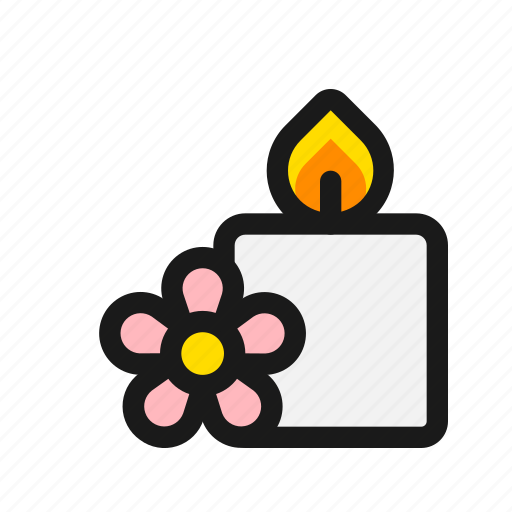 Candle, flower, aromatherapy, wellness, wac, light, scent icon - Download on Iconfinder
