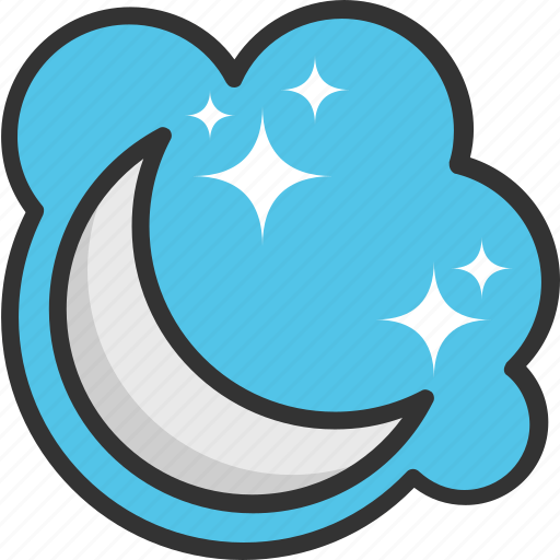 Crescent, evening, moon, nighttime, stars icon - Download on Iconfinder