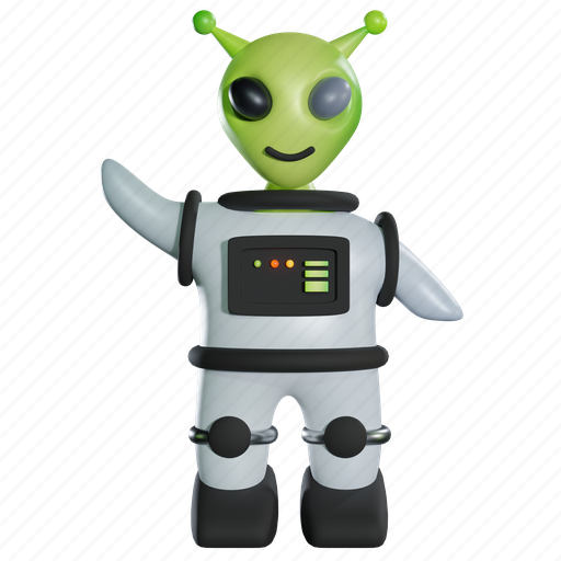 Alien, ufo, humanoid, space, universe, education 3D illustration - Download on Iconfinder