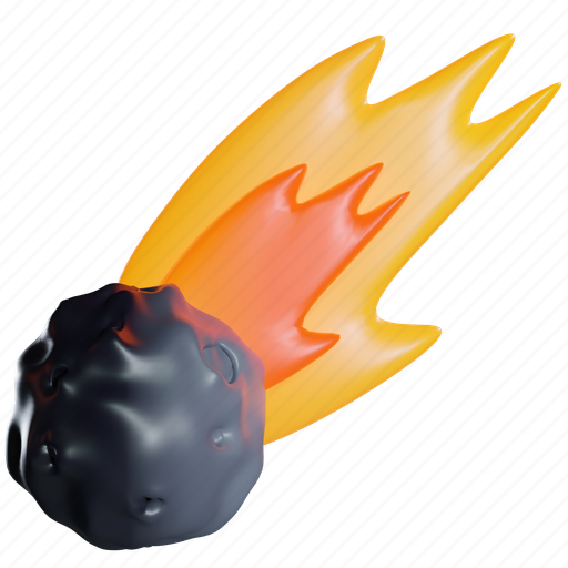 Comet, asteroid, space, fall, fire, astronomy, meteor 3D illustration - Download on Iconfinder