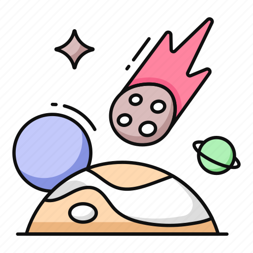 Meteorite, asteroid, fireballs, comet, bolide icon - Download on Iconfinder