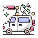 satellite van, automobile, automotive, transport, vehicle