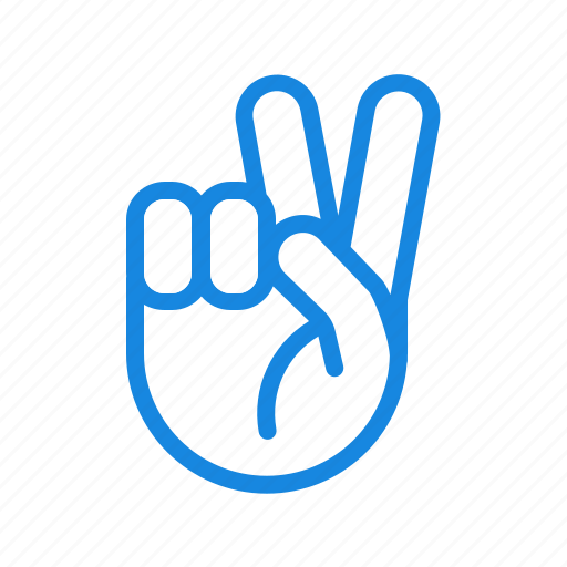 Hand, fingers, gesture, peace sign icon - Download on Iconfinder