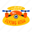 flying, high, drone, quadcopter, typography, lettering 