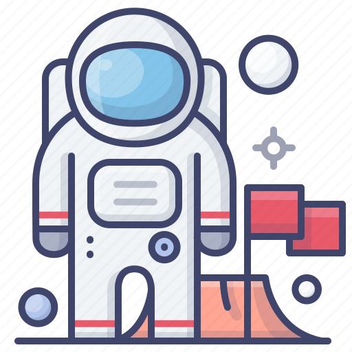Astronaut, flag, space, spaceman icon - Download on Iconfinder