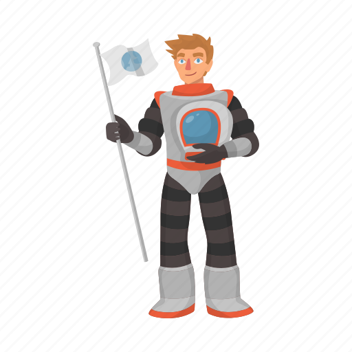 Astronaut, conquest, flag, space, spacesuit icon - Download on Iconfinder