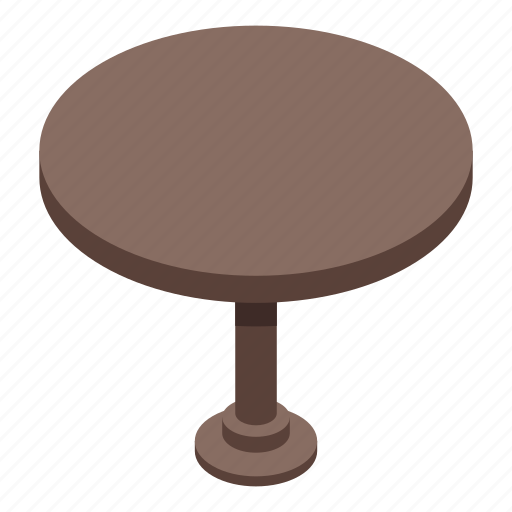 Round, wood, table, isometric icon - Download on Iconfinder