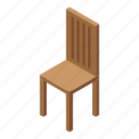 kitchen, wood, chair, isometric