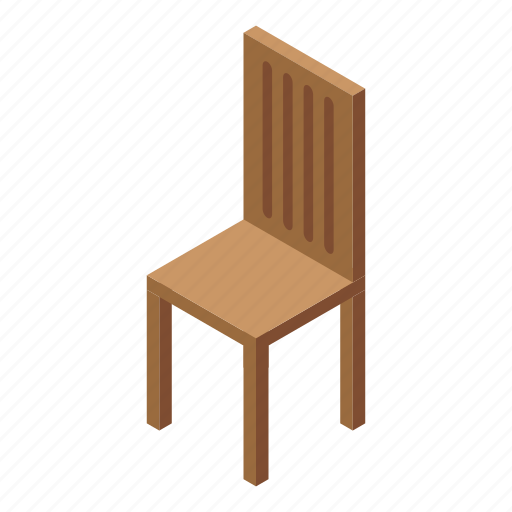 Kitchen, wood, chair, isometric icon - Download on Iconfinder