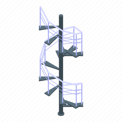 Architecture, spiral, staircase, isometric icon - Download on Iconfinder
