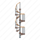 screw, spiral, staircase, isometric
