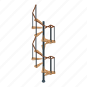helical, spiral, staircase, isometric
