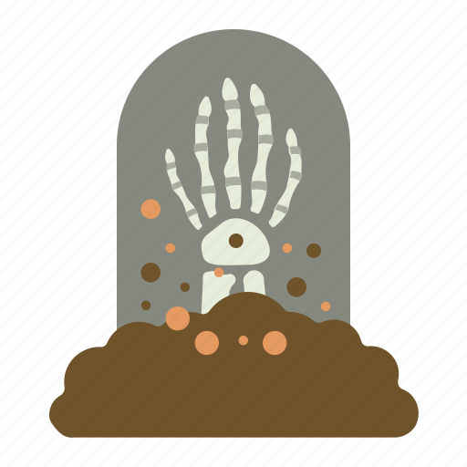 Skeleton, hand, gravestone, grave, horror, ghost, monster icon - Download on Iconfinder