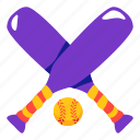 baseball, ball, bat, sport, illustration, stickers, sticker