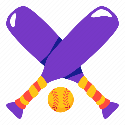 Baseball, ball, bat, sport, illustration, stickers, sticker icon - Download on Iconfinder
