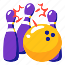 bowling, ball, game, sport, illustration, stickers, sticker