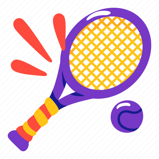 Tennis, racket, ball, sport, illustration, stickers, sticker icon - Download on Iconfinder
