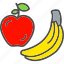 apple, banana, food, fruit, healthy 